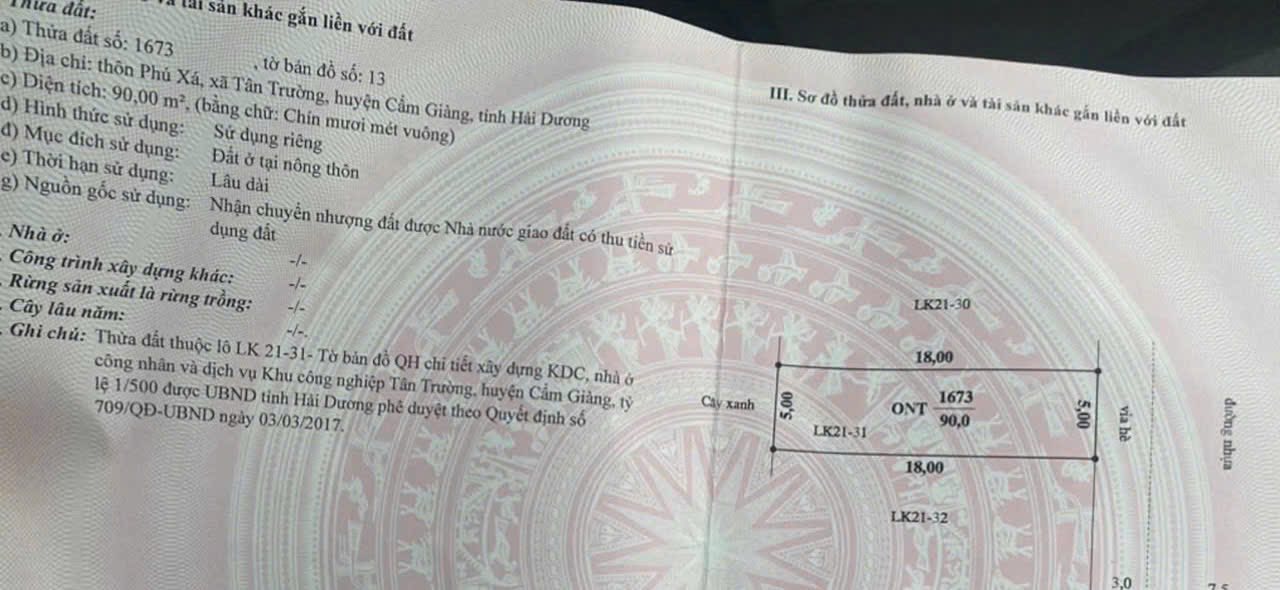 Đất nền KĐT TNR Star Tân Trường 90m² giá 2 tỷ - Đầu tư sinh lời ngay!