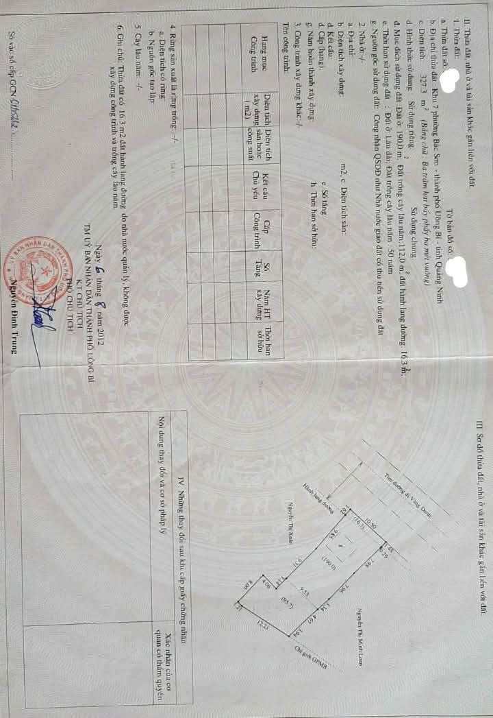 Đất mặt đường lớn 327m² tại Bắc Sơn, Uông Bí - Giá 3.3 tỷ - Sổ đỏ chính chủ!