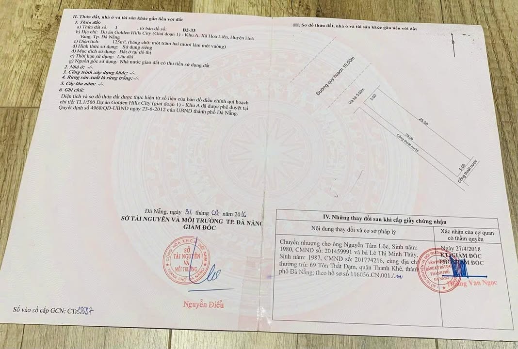 Đất nền Golden Hill Hòa Liên 125m² giá 3.45 tỷ - Cơ hội đầu tư tuyệt vời!