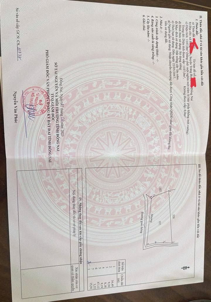 Đất 2 mặt tiền sông Thao Trảng Bom 1100m² giá 650 triệu - Cơ hội đầu tư tuyệt vời!