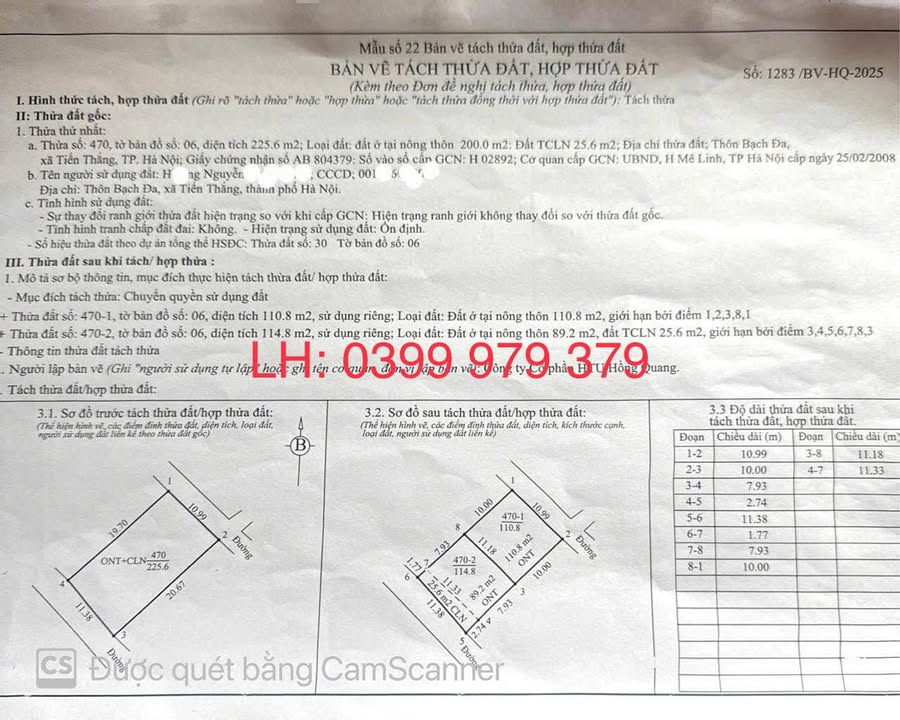 Đất thổ cư Kim Hoa Mê Linh 110.8m² giá chỉ 3.354 tỷ - Đầu tư sinh lời cao!