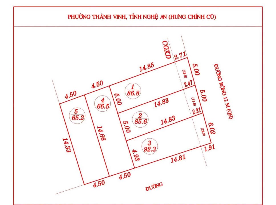 Đất nền mặt đường Chính Đích, Vinh 85.6m² giá 2.7 tỷ - Tiềm năng kinh doanh vượt trội!
