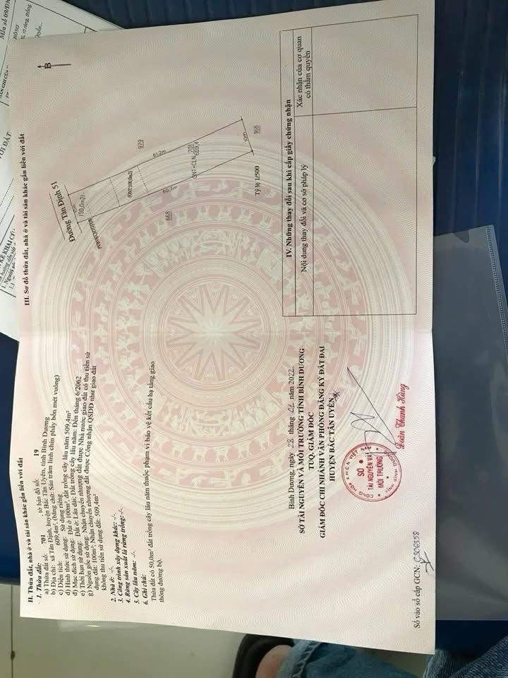 Đất nền Tân Định, Bắc Tân Uyên 610m² - Giá thương lượng hấp dẫn!