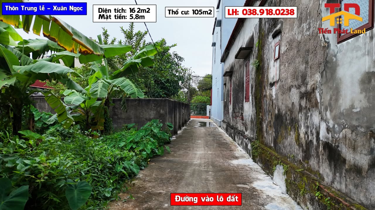 Đất nền 2 mặt tiền Xuân Ngọc 162m² - Cơ hội đầu tư hấp dẫn!