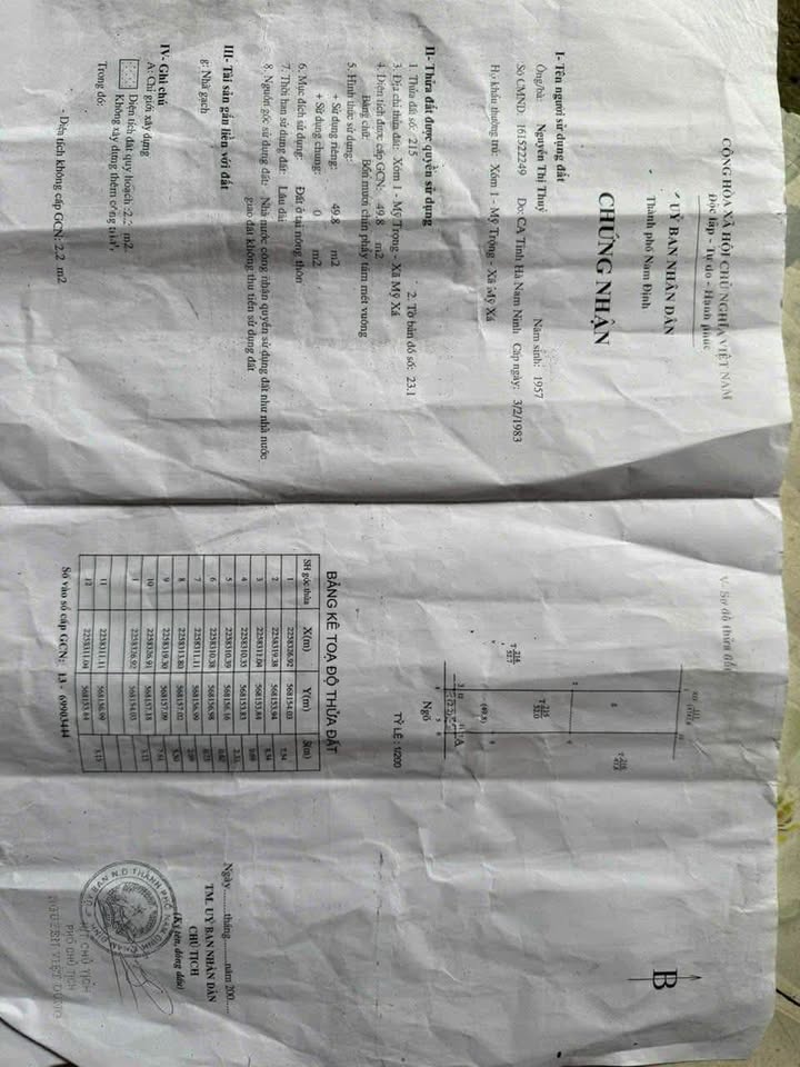 Đất nền Trần Huy Liệu, Nam Định 50m² giá 1.09 tỷ - Cơ hội đầu tư sinh lời!