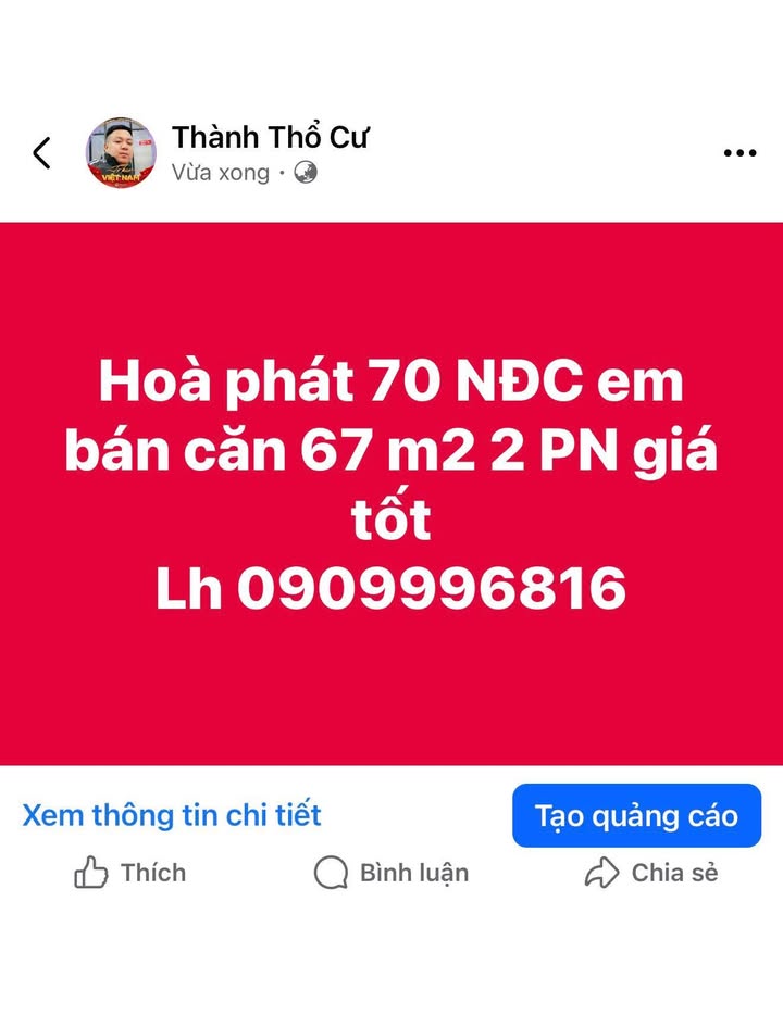 Căn hộ Hòa Phát 70 NDC, Tương Mai, 67m² giá tốt - Sẵn sàng vào ở!