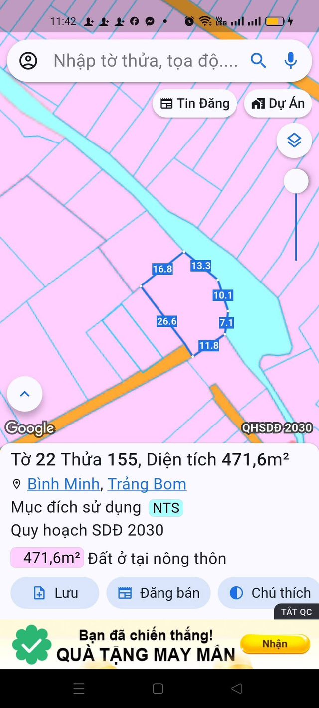 Đất ở Bình Minh Trảng Bom 800m² - View Suối, Giá Rẻ Thỏa Thuận!