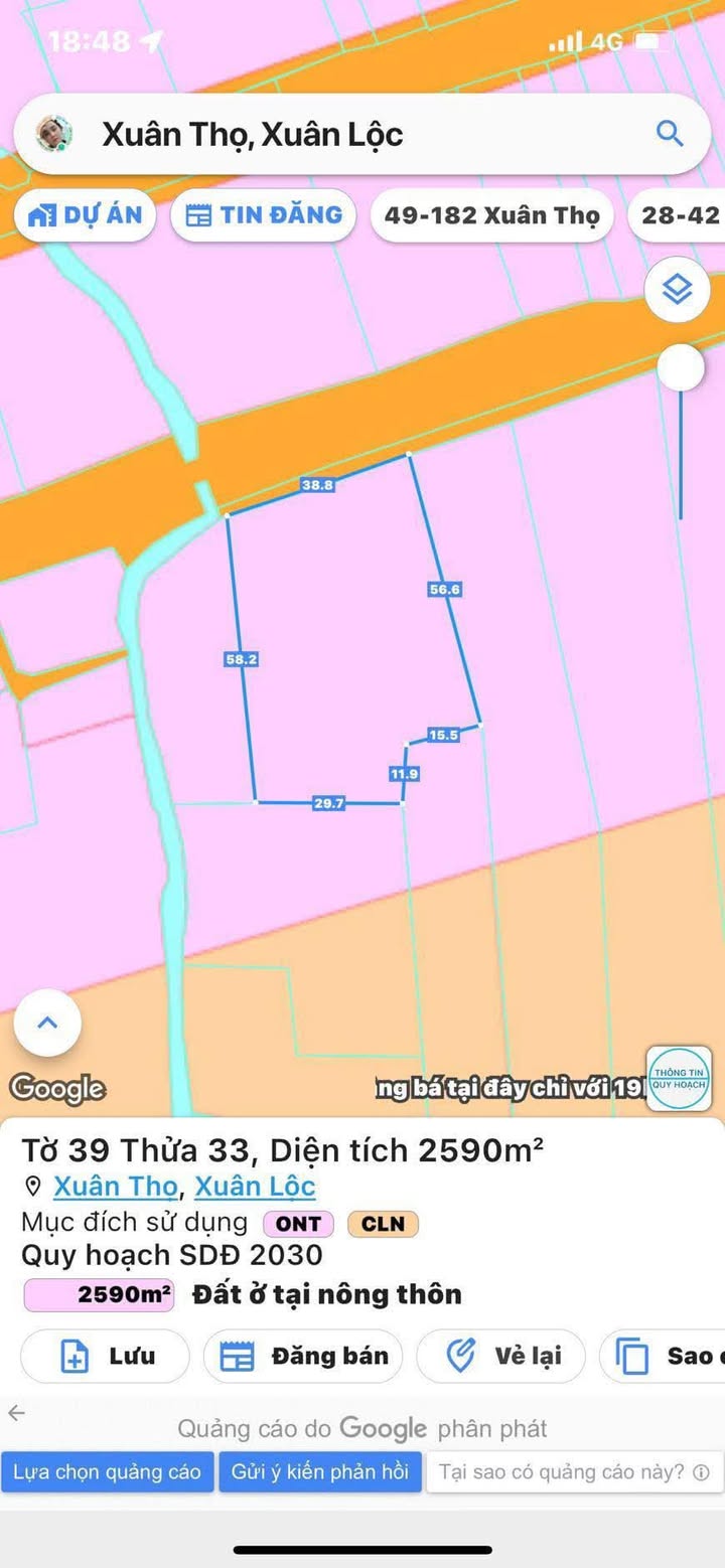 Đất nền Xuân Thọ Đồng Nai 2520m² giá 2.8 tỷ - View núi tuyệt đẹp!