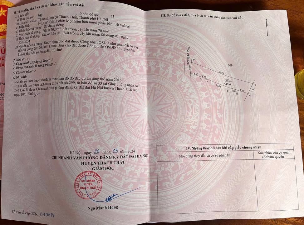 Đất nền Thạch Thất 140m² giá 2.317 tỷ - Đường ô tô vào tận đất!