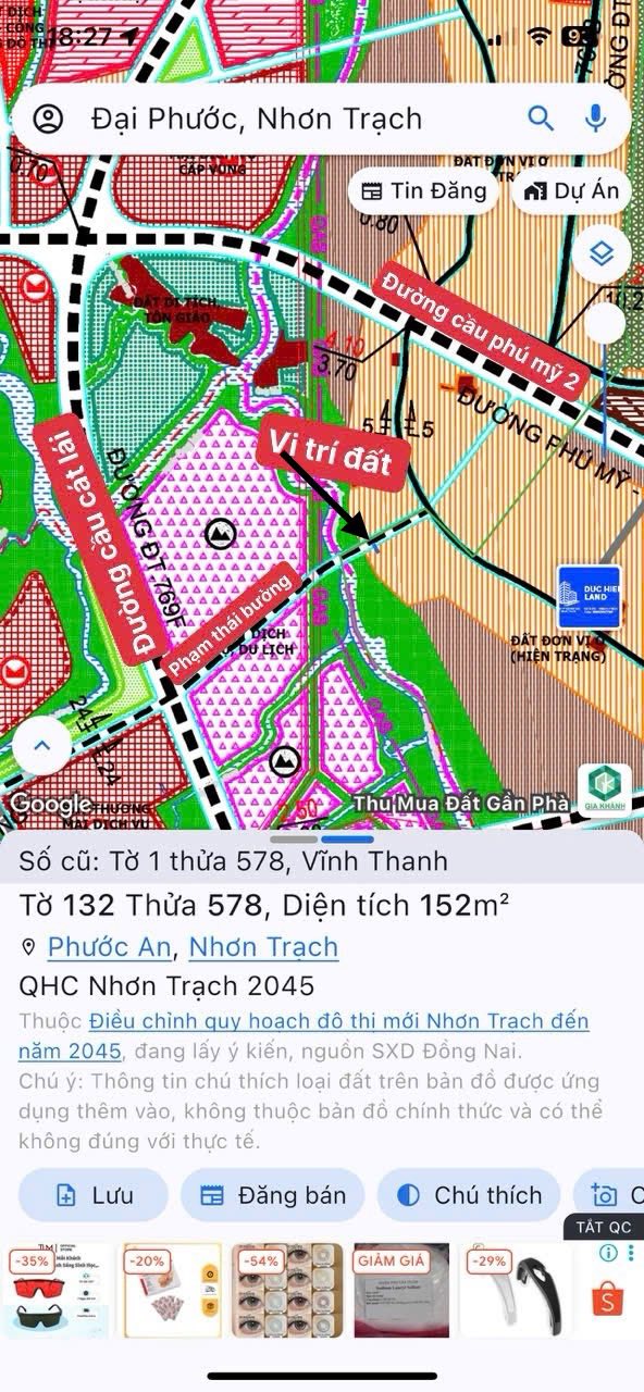 Đất nền Nhơn Trạch 152m² giá thỏa thuận - Vị trí đắc địa cho đầu tư!