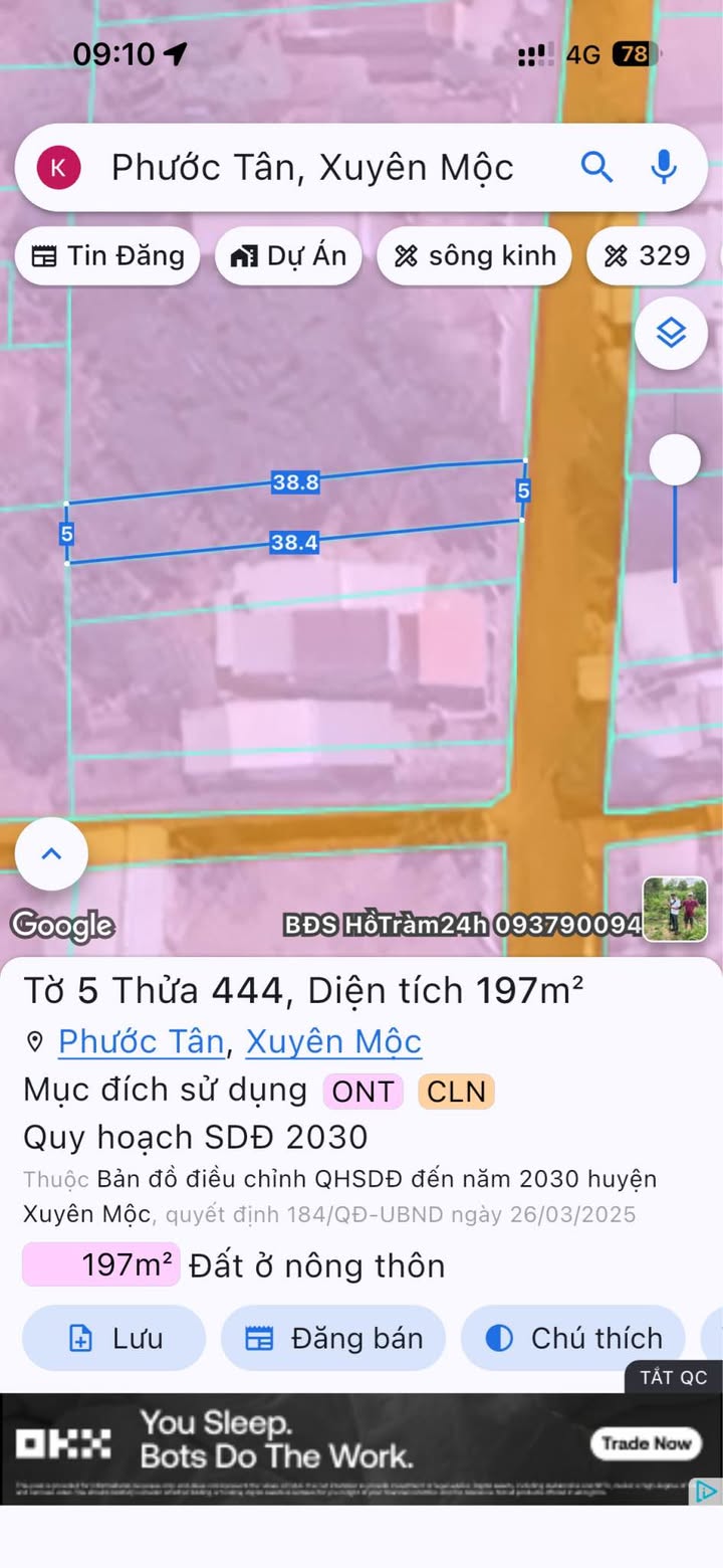 Đất thổ cư 190m² tại Phước Tân, Xuyên Mộc - Giá chỉ 1 tỷ!