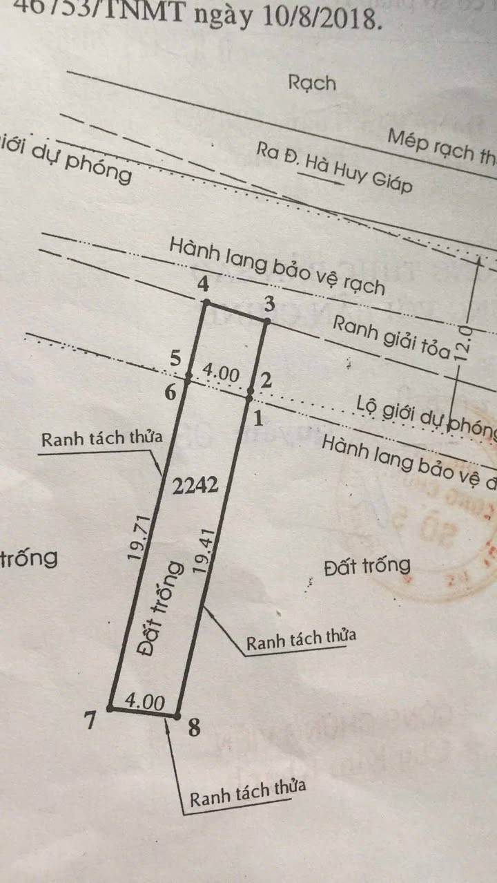Đất Mặt Tiền Sông Thạnh Xuân 43 Quận 12 Diện Tích 80m² Giá 4.45 Tỷ - Cơ Hội Đầu Tư Tuyệt Vời!