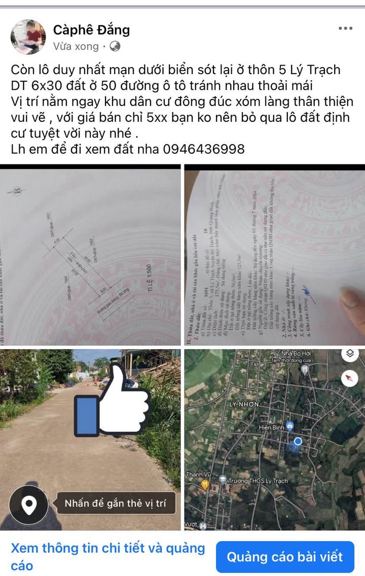 Đất ở Lý Trạch, Bố Trạch 180m² giá chỉ 5xx triệu - Cơ hội tuyệt vời cho định cư!