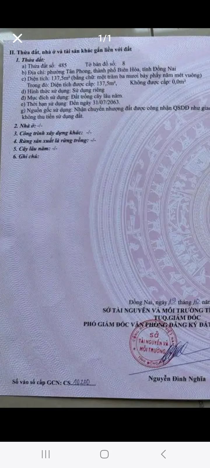 Đất nền Tân Phong Biên Hòa 140m² giá 2.58 tỷ - Sổ đỏ riêng chính chủ