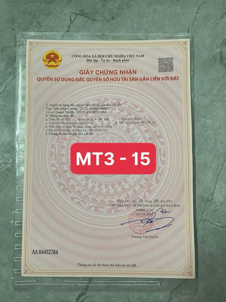 Đất nền Minh Tiến, Ngọc Lặc, Thanh Hóa 100m² giá chỉ 3 triệu/m² - Cơ hội đầu tư sinh lời hấp dẫn!