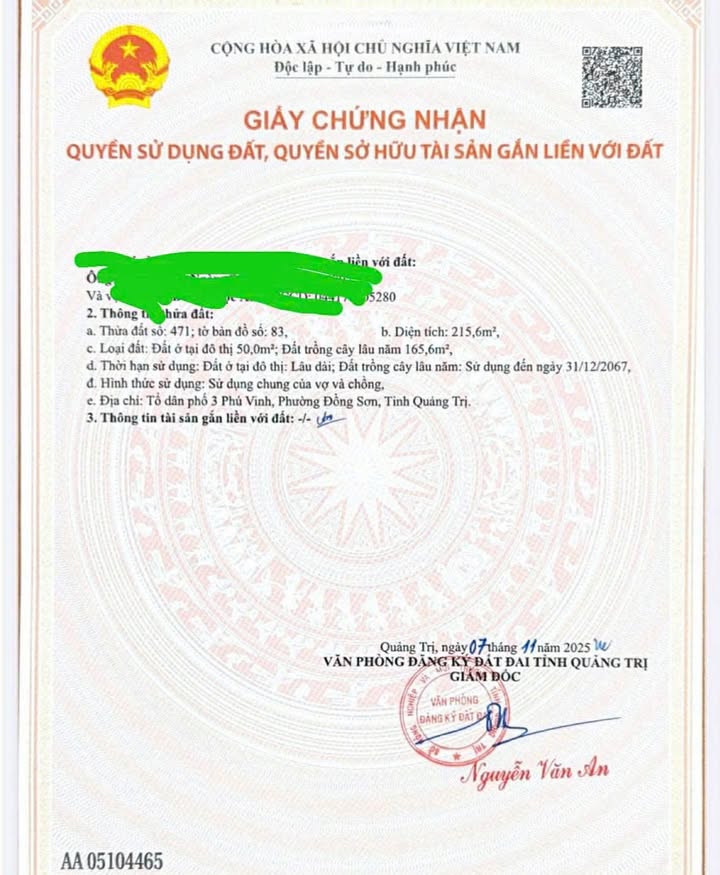 Đất nền mặt tiền Trần Thủ Độ Bắc Nghĩa Đồng Hới 232.4m² giá 1.3 tỷ - Đầu tư sinh lời ngay!