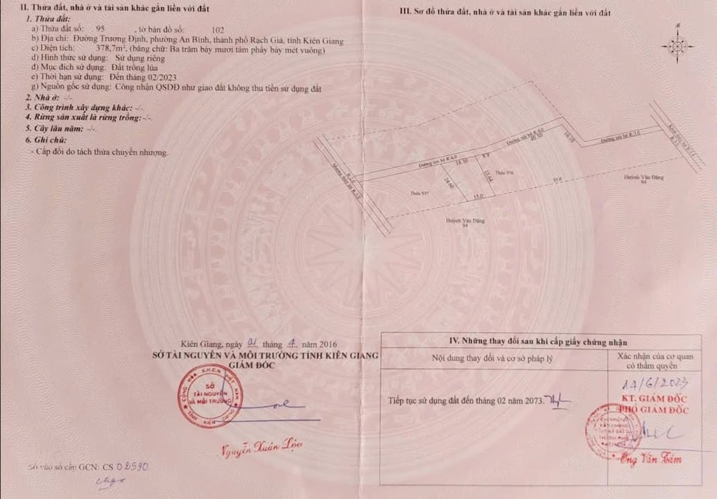 Bán đất hẻm 81 Trương Định, An Bình 378m² giá 1.6 tỷ - Đầu tư sinh lời ngay!