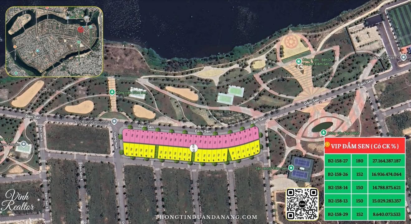 Đất nền biệt thự Đầm Sen Đà Nẵng 150m² - Đẳng cấp sống xanh bên sông!