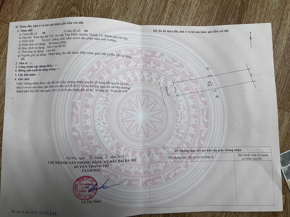 Căn hộ Khu tập thể 105 Văn Điển 56.5m² giá 5.7 tỷ - Chính chủ cần bán gấp!