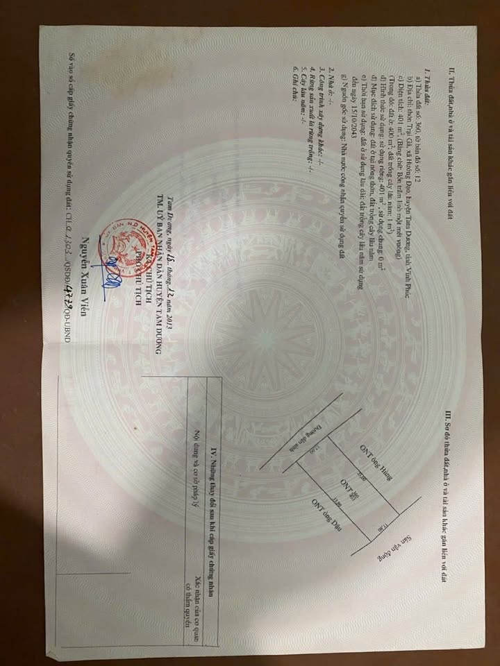 Nhà 3 tầng kiên cố tại Trại Gà, Hướng Đạo, Tam Dương - 400m² giá 2 tỷ