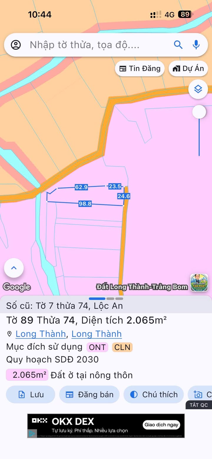 Đất Lộc An, Long Thành 2065m² - Giá bán hấp dẫn, thổ cư 100m²!