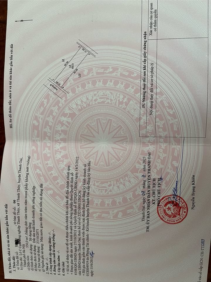 Đất đấu giá 550m² tại Cụm CN Thanh Thùy - Giá 26 tỷ, xây dựng tự do!