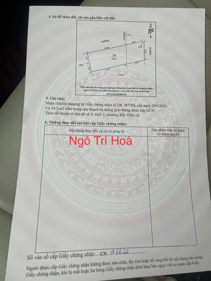 Lô góc kinh doanh mặt đường Ngô Trí Hoà 105m² giá 4.2 tỷ - Cơ hội đầu tư hấp dẫn!