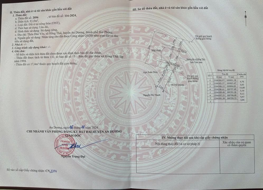 Đất nền Hồng Thái An Dương 81m² giá 2 tỷ - Sổ hồng chính chủ, đầu tư sinh lời