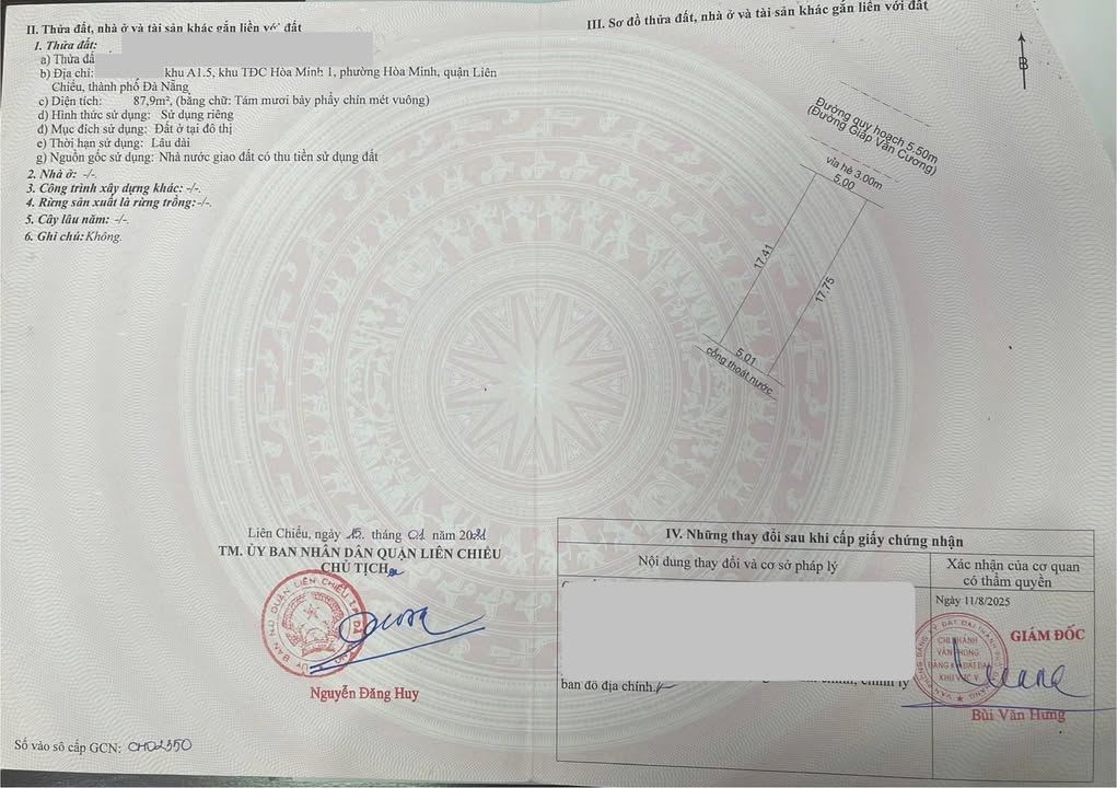 Đất nền Hòa Minh, Liên Chiểu 88m² giá 7 tỷ - Hướng biển, tặng nhà!