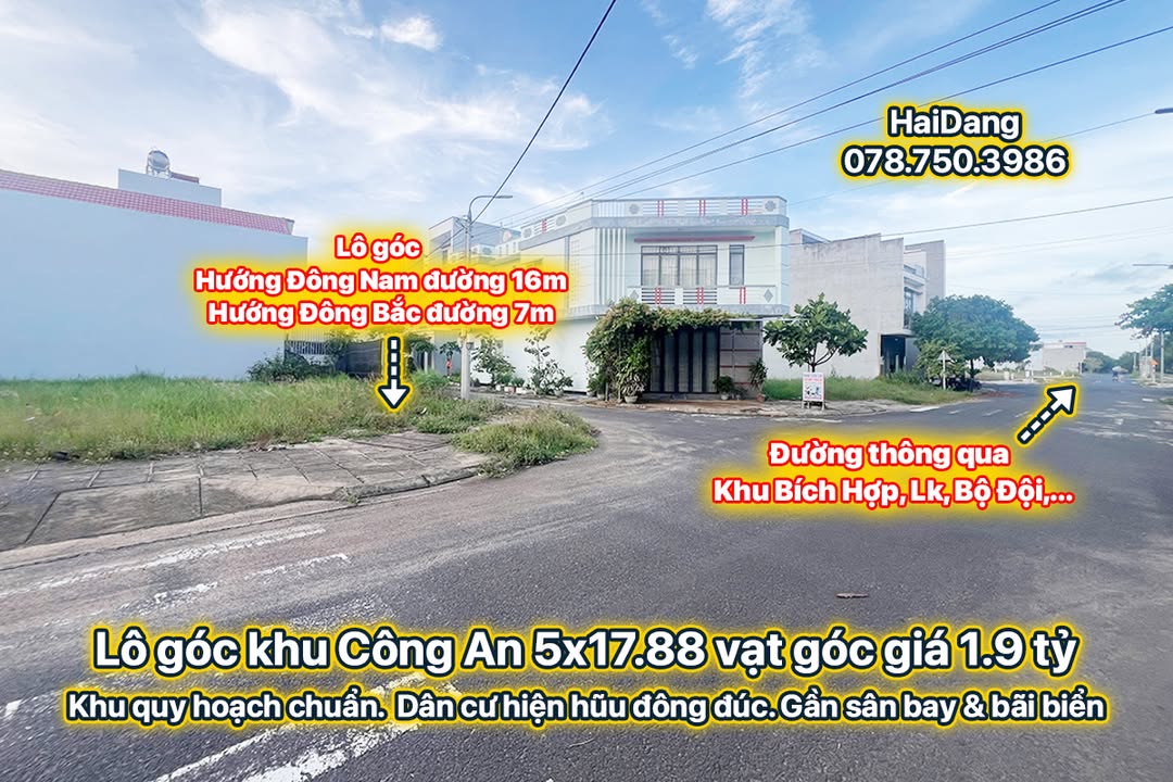 Đất nền vạt góc 76.86m² Khu Công An Phú Thạnh - Giá 1.9 tỷ, vị trí đắc địa!