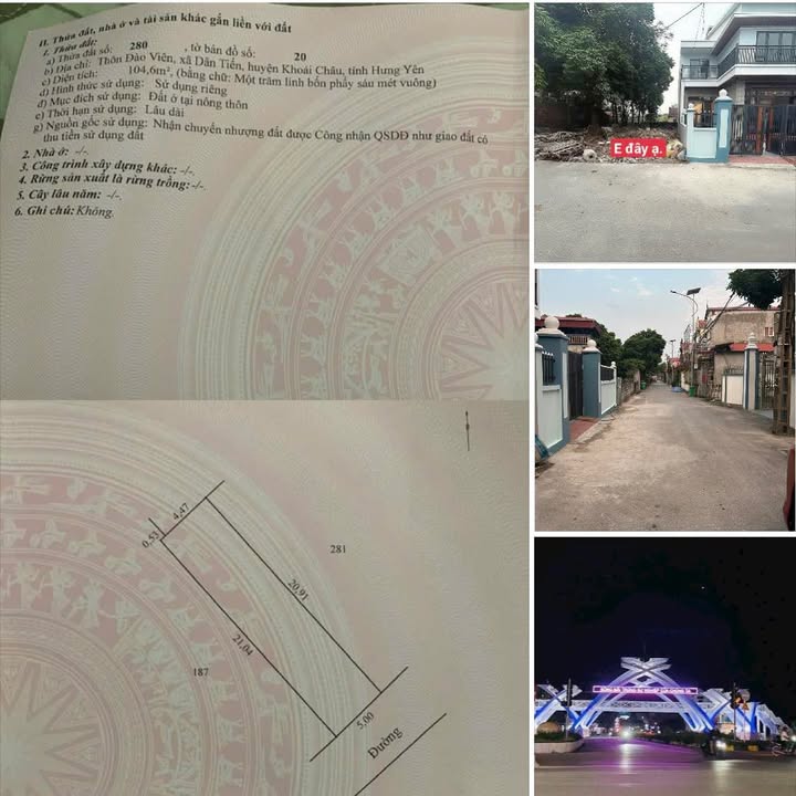 Đất nền Chính chủ bán tại Việt Tiến, Khoái Châu 104m² giá 3 tỷ - Đầu tư an cư lý tưởng!