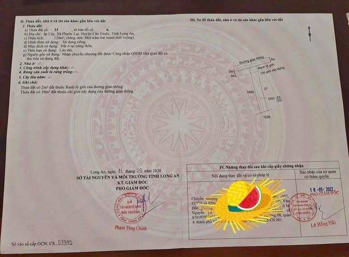 Đất thổ cư Phước Lại Cần Giuộc 120m² giá 850 triệu - Cơ hội đầu tư lý tưởng!