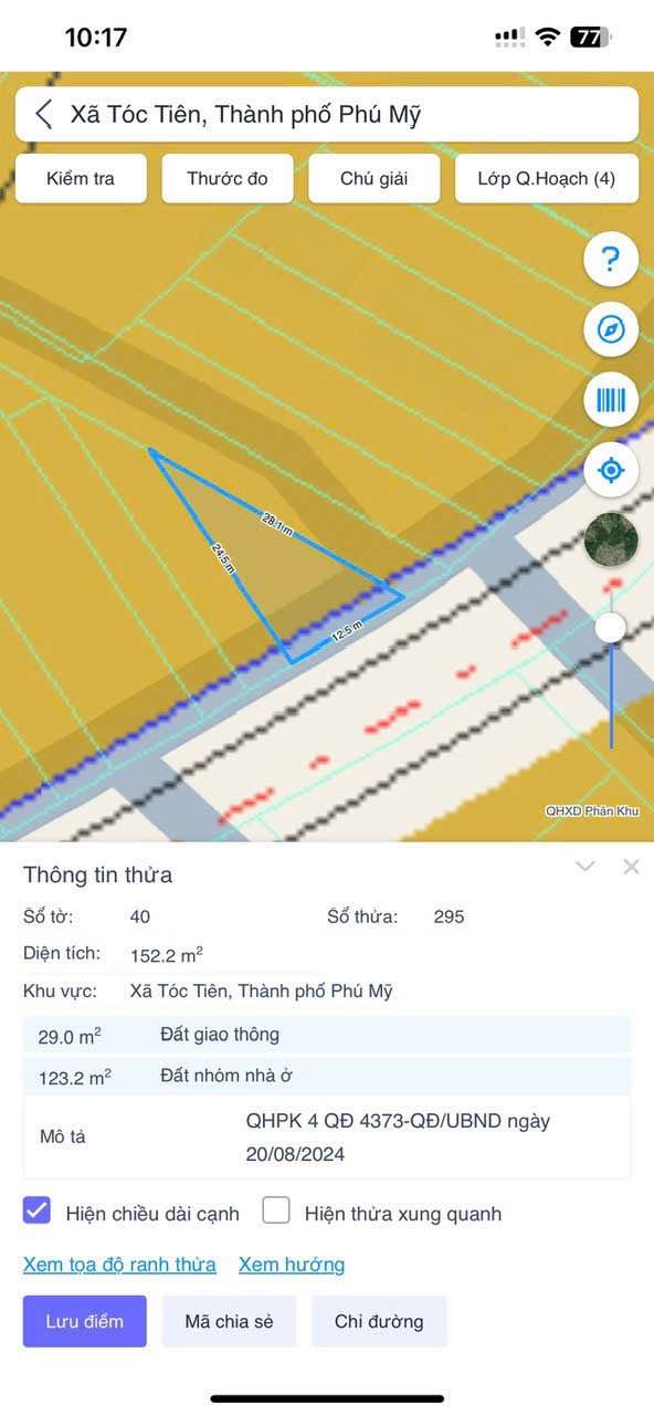 Đất nền Tóc Tiên, Phú Mỹ, 152m² giá 755 triệu - Sổ hồng chính chủ!