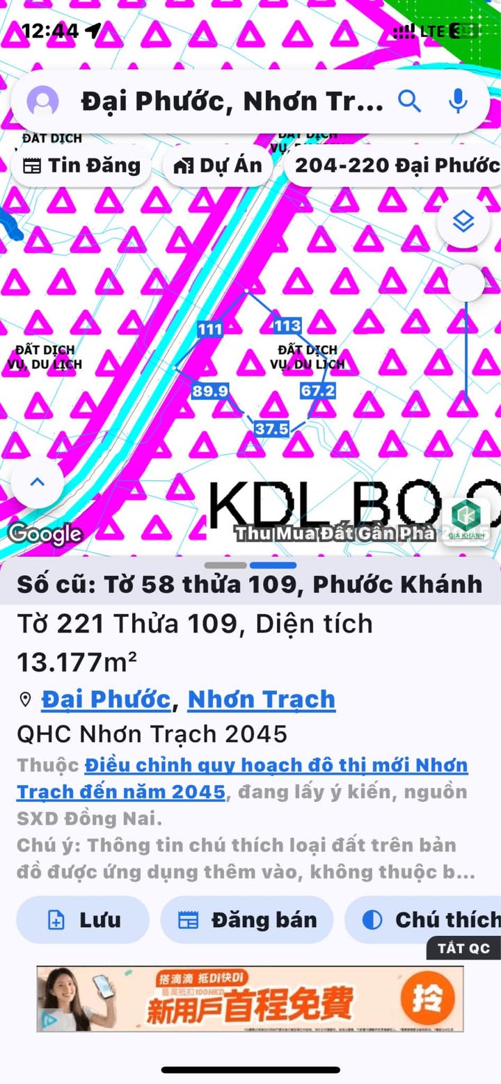 Đất quy hoạch TMDV tại KDL Bò Cạp Vàng, Nhơn Trạch 13.177m² giá chỉ 12.5 tỷ!