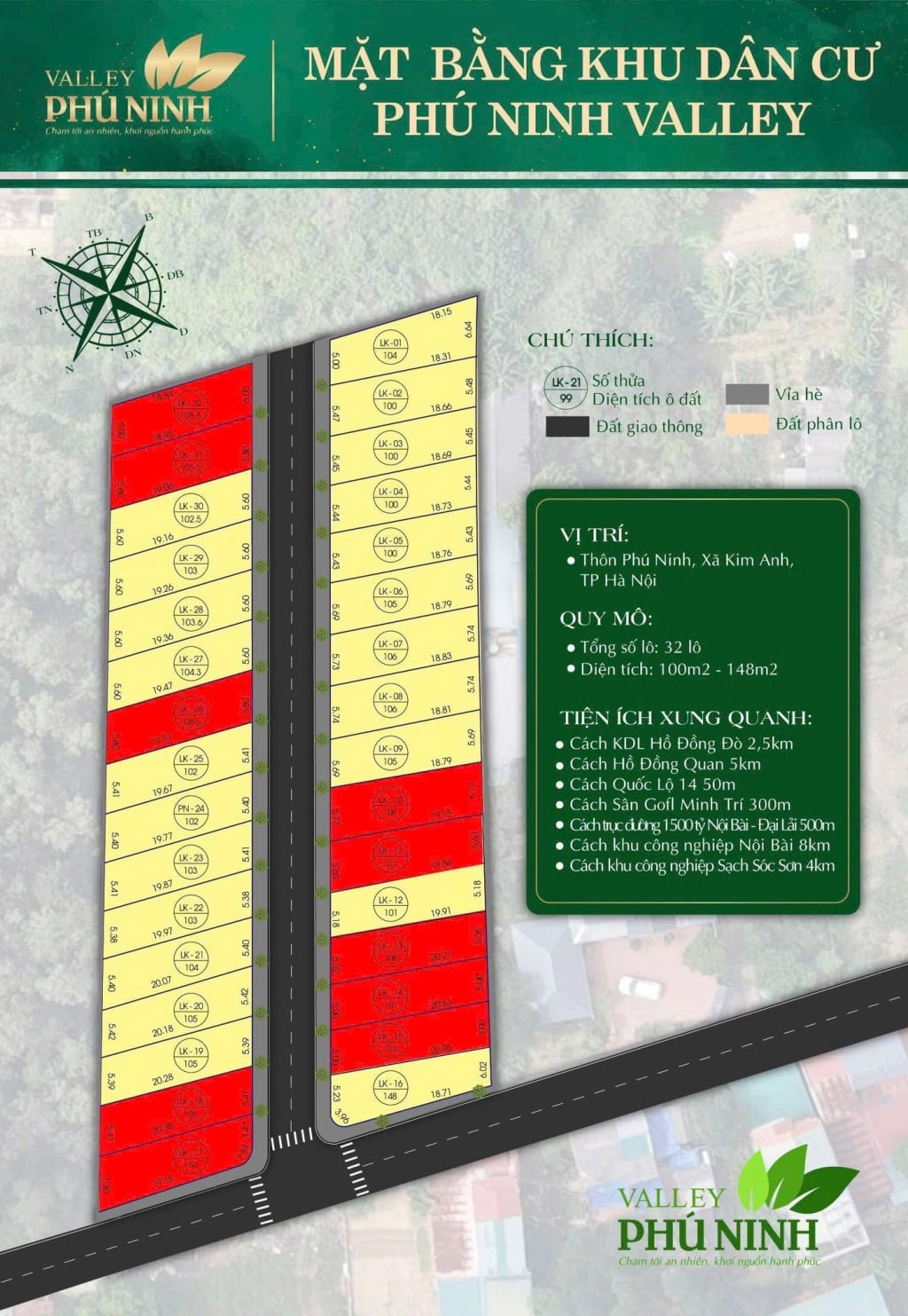 Đất nền Sóc Sơn 148m² giá chỉ 2 tỷ - Đầu tư sinh lời hấp dẫn!