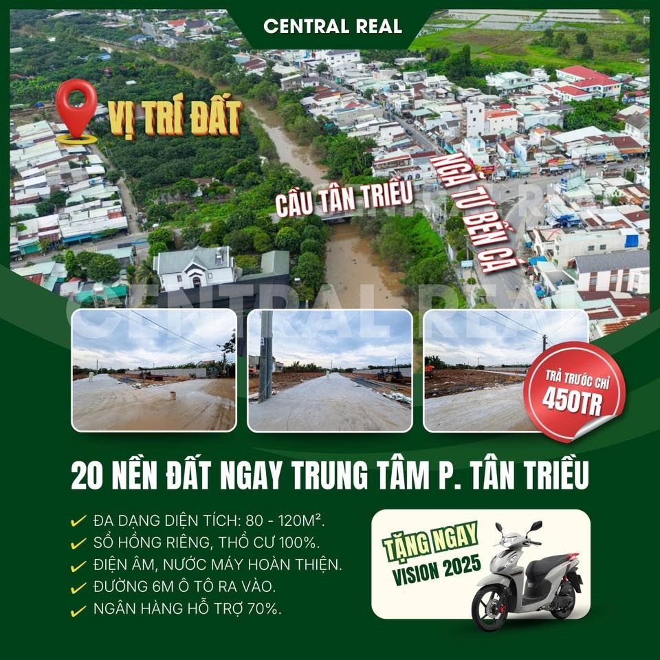 Đất nền 100m² ngay trung tâm phường Tân Triều chỉ 450 triệu - Cơ hội vàng đầu tư!