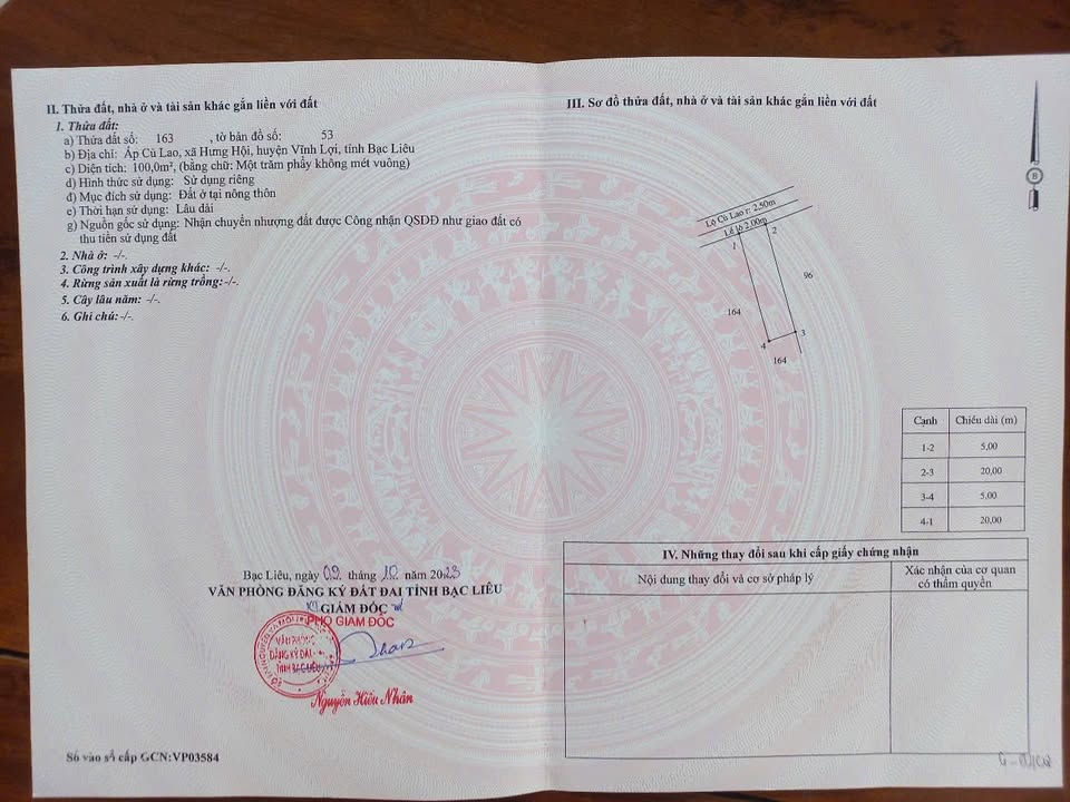 Đất nền Hưng Hội, Vĩnh Lợi, Bạc Liêu 100m² giá 400 triệu - Cơ hội đầu tư tuyệt vời!