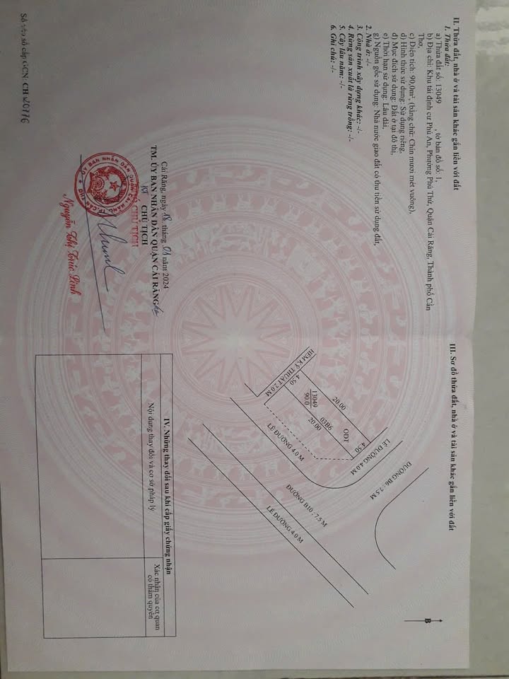 Bán đất đẹp KDC Phú An, đường B6, 90m² giá 2 tỷ - Sổ hồng chính chủ!