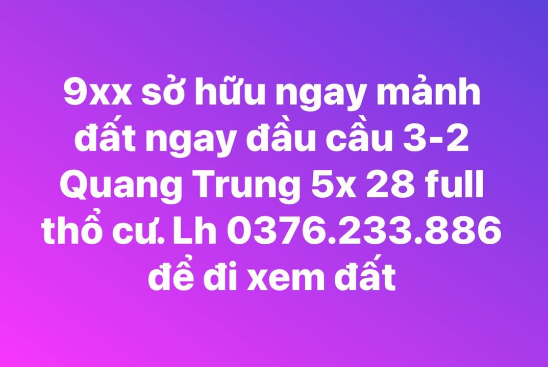 Đất thổ cư 140m² tại phường Quang Trung, Hà Giang - Giá thỏa thuận hấp dẫn!