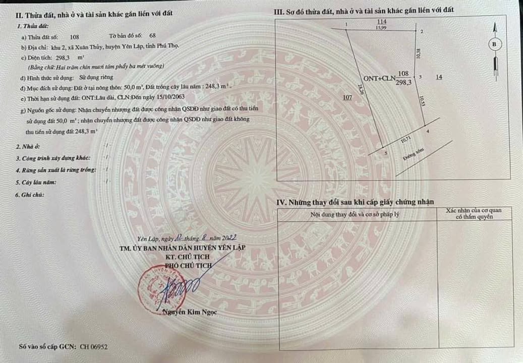 Đất thổ cư 300m² tại Yên Lập - Đầu tư sinh lời chỉ 300 triệu!