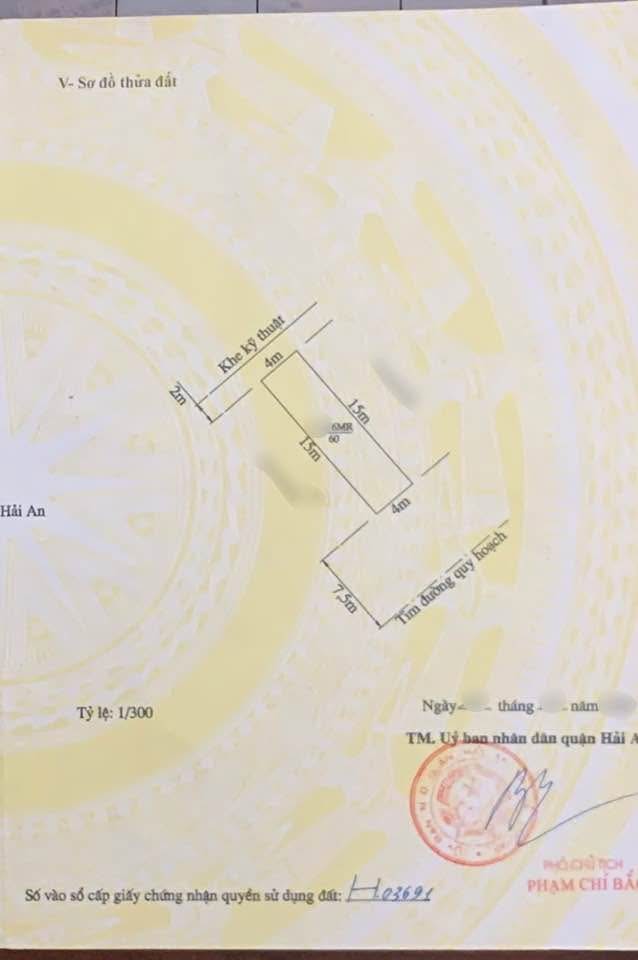 Đất nền Lê Hồng Phong, Hải An, 60m² giá 92 triệu - Lô kẹp khe duy nhất!