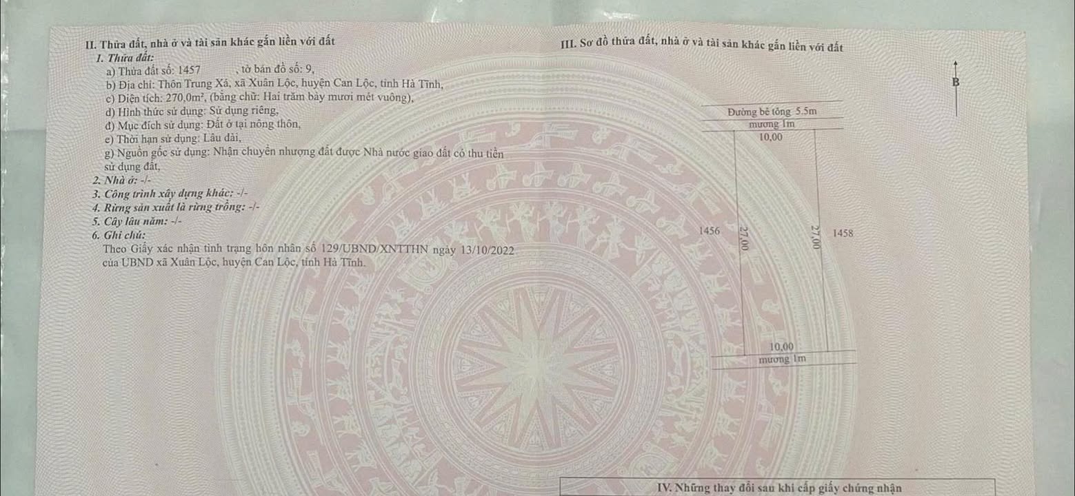 Đất thổ cư Xuân Lộc 270m² giá 800 triệu - Cơ hội đầu tư tuyệt vời!