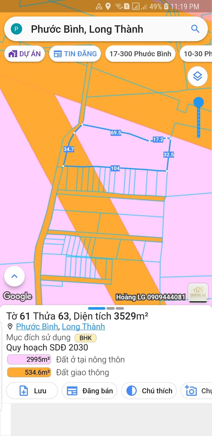 Đất nền Phước Bình, Long Thành 3529m² giá 13 tỷ - Đầu tư sinh lời hấp dẫn!