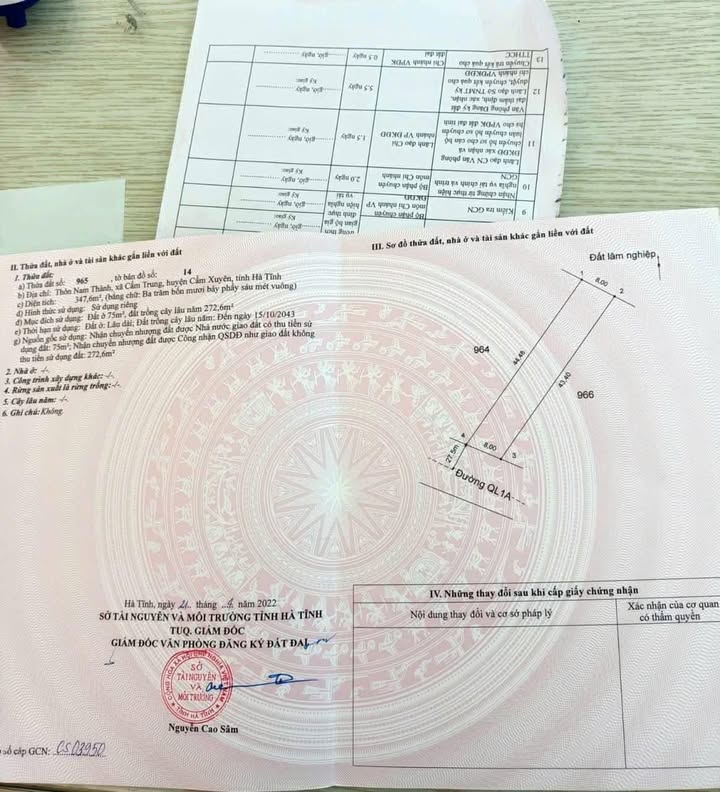 Đất nền Quốc lộ 1A, Cẩm Trung, 352m² giá chỉ 1.6 tỷ - Cơ hội đầu tư tuyệt vời!