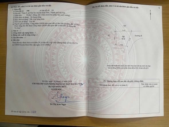 Đất nền Yên Sở 92m² giá 4 tỷ - Lô góc 2 mặt tiền kinh doanh!