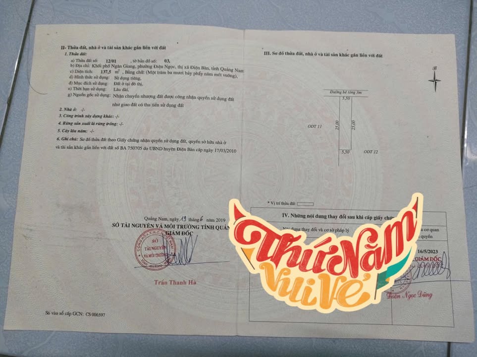 Đất nền chính chủ 137.5m² tại Ngân Giang, Điện Ngọc - Đầu tư sinh lời!