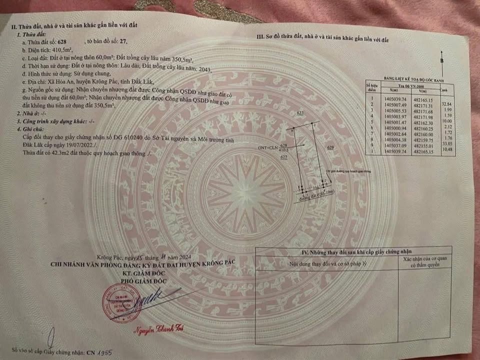 Đất nền Hòa An, Krông Pắc 480m² giá 1 tỷ - Đất thổ cư 60% chính chủ!