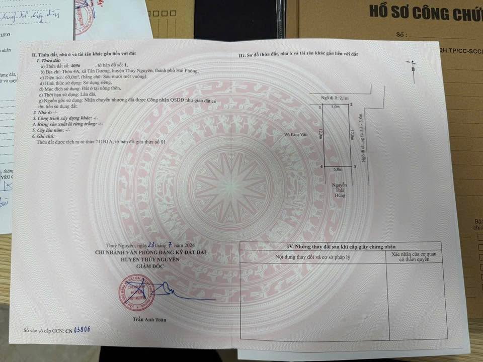 Đất góc 60m² tại 4A Tân Dương, Thủy Nguyên - Giá 2.3 tỷ chính chủ bán gấp!