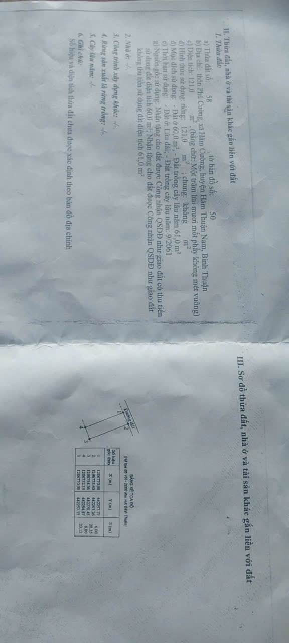 Đất thổ cư Hàm Cường 121m² giá 650 triệu - Chính chủ bán gấp!