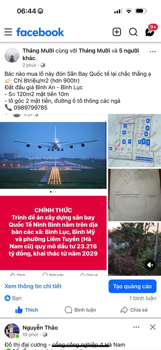 Đất đấu giá Bình An, Bình Lục 120m² giá chỉ 960 triệu - Lô góc 2 mặt tiền cực đẹp!